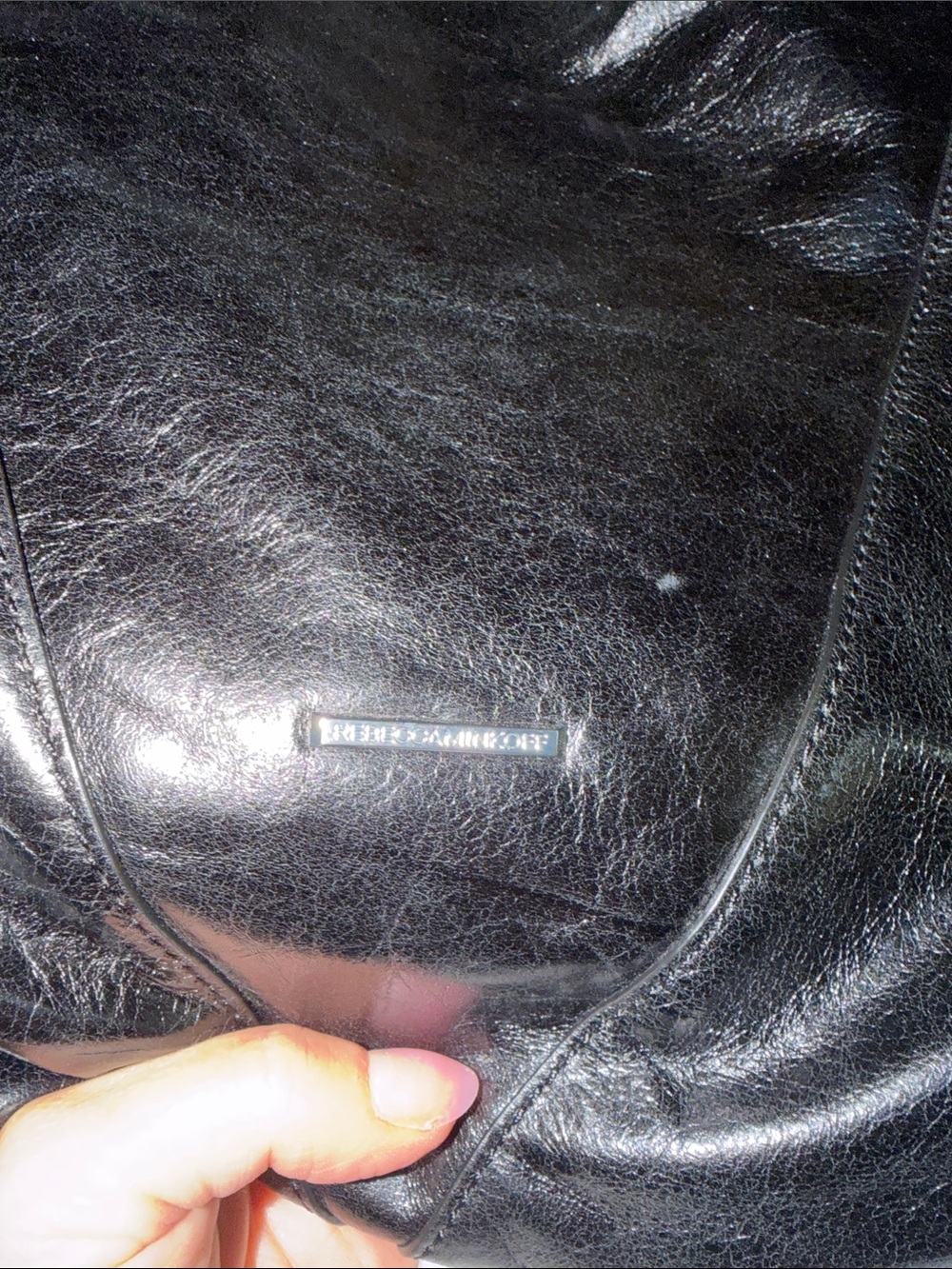 Rebecca Minkoff Moto Hobo Black LeatherZip-Accent Shoulder Bag Vintage Real Real - Picture 7 of 12